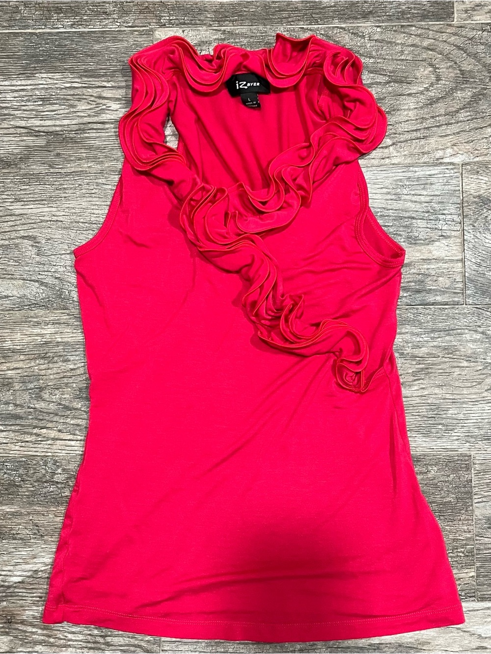 Women’s Ruffle-Trim Sleeveless Tank Top - Hot Pink